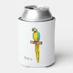 Enfriador De Latas Ilustracion de personalizado de aves de macao azul