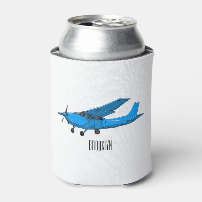 Enfriador De Latas Ilustracion de personalizado de aviones (Lata Anverso)