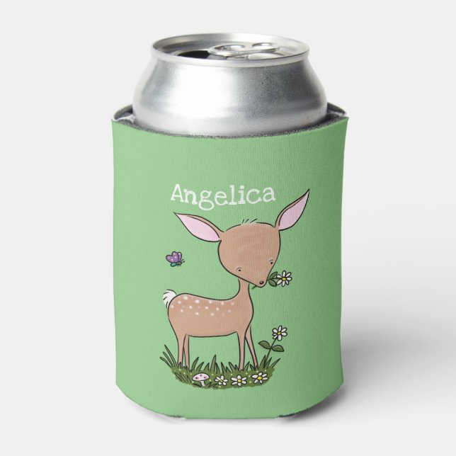 Enfriador De Latas Ilustracion de personalizado de bebe de ciervo (Lata Anverso)
