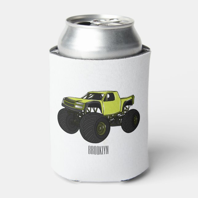Enfriador De Latas Ilustracion de personalizado de camión de monstruo (Lata Anverso)