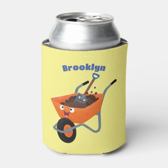 Enfriador De Latas Ilustracion de personalizado de carretilla naranja (Lata Anverso)