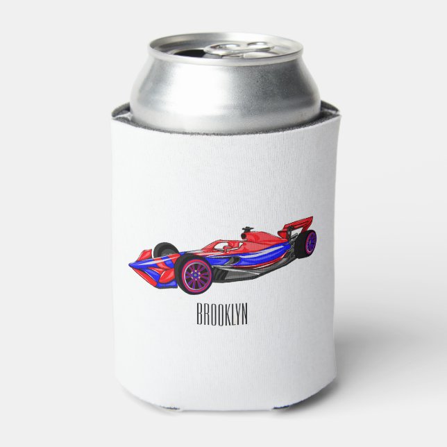 Enfriador De Latas Ilustracion de personalizado de coches de carreras (Lata Anverso)