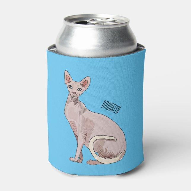 Enfriador De Latas Ilustracion de personalizado de gatos Sfinx (Lata Anverso)
