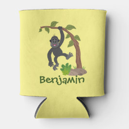 Enfriador De Latas Ilustracion de personalizado de gorila de bebé gra