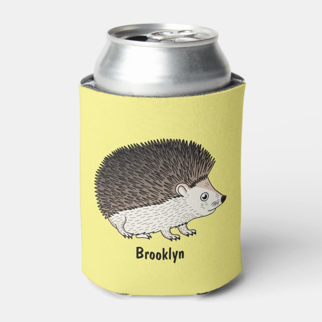 Enfriador De Latas Ilustracion de personalizado de hedgehog espinoso (Lata Anverso)