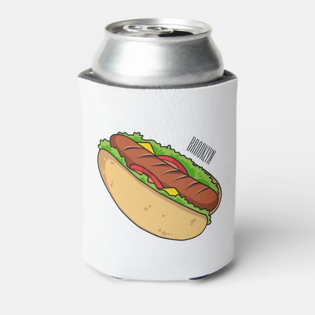 Enfriador De Latas Ilustracion de personalizado de hot dog (Reverso de la lata)