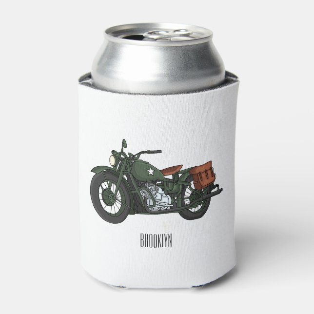 Enfriador De Latas Ilustracion de personalizado de motocicleta de cru (Lata Anverso)