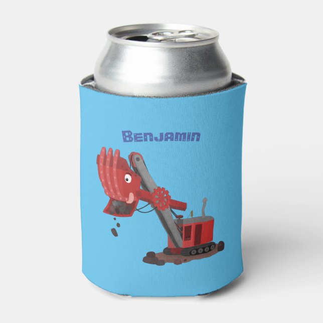 Enfriador De Latas Ilustracion de personalizado de pala de vapor roja (Lata Anverso)