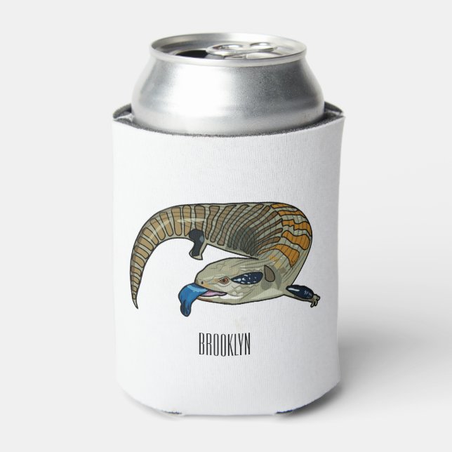 Enfriador De Latas Ilustracion de personalizado de piel de tono azul (Lata Anverso)