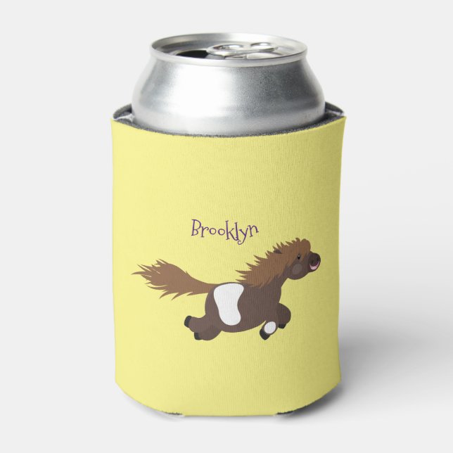 Enfriador De Latas Ilustracion de personalizado del pony de Shetland  (Lata Anverso)