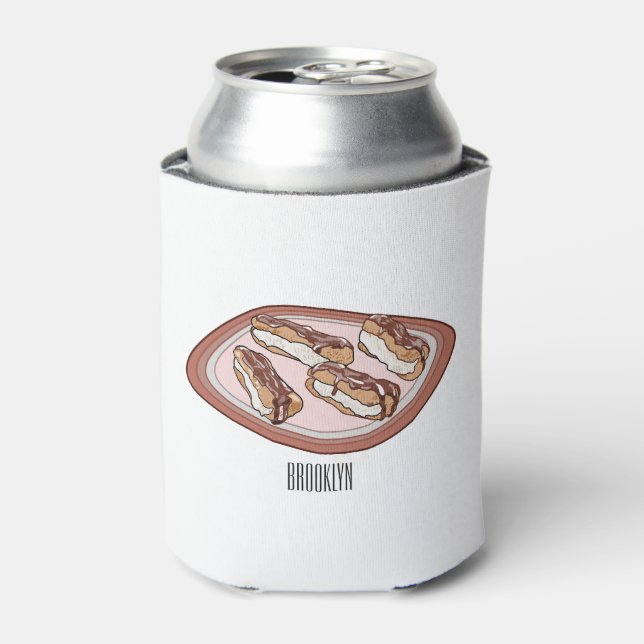 Enfriador De Latas Ilustracion de personalizado eclair de chocolate (Lata Anverso)