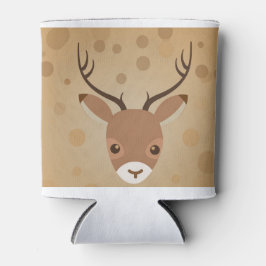 Enfriador De Latas ilustracion de renos sobre fondo marrón