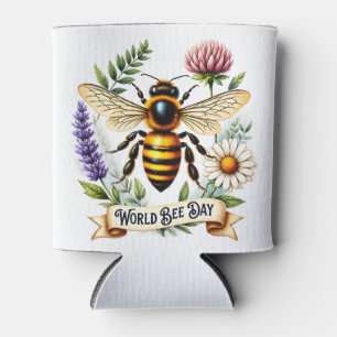 Enfriador De Latas Ilustración del Día Mundial de las Abejas con abej
