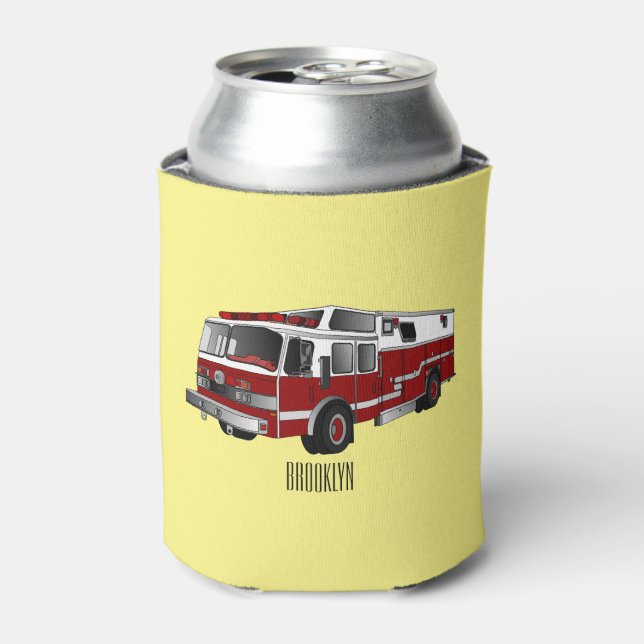 Enfriador De Latas Ilustracion del personalizado del motor de fuego (Lata Anverso)