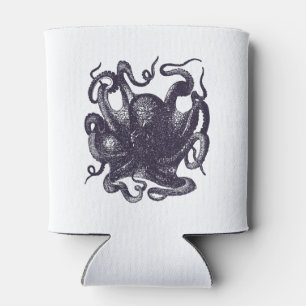 Enfriador De Latas Ilustracion del pulpo del vintage