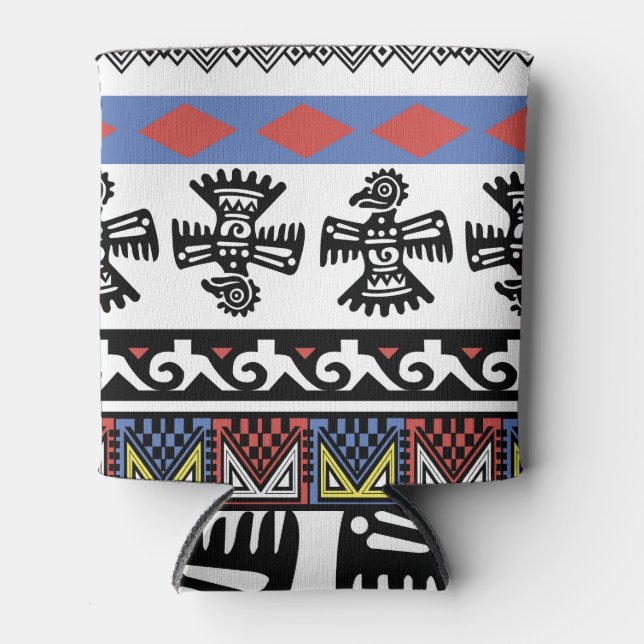 Enfriador De Latas Ilustracion étnico nativo americano (Anverso)