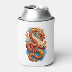 Enfriador De Latas Ilustración Fiera del Dragón Rojo Chino