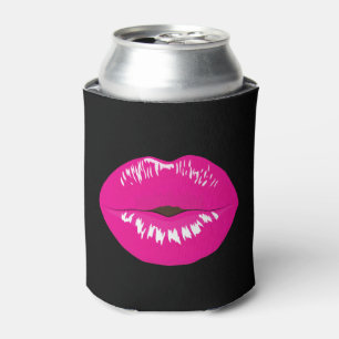 Enfriador De Latas Ilustracion glamoroso de los labios rosados calien