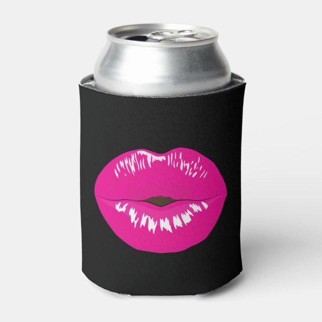 Enfriador De Latas Ilustracion glamoroso de los labios rosados calien (Lata Anverso)