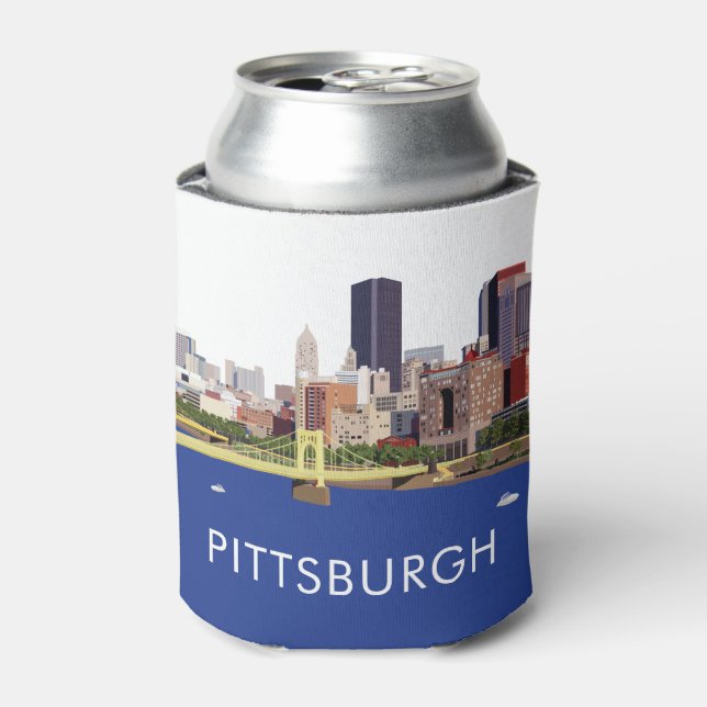 Enfriador De Latas Ilustracion Guay Pittsburgh Skyline Computer (Lata Anverso)
