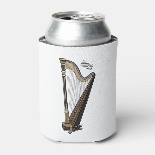 Enfriador De Latas Ilustracion Harp personalizado (Lata Anverso)