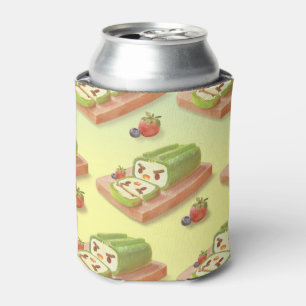 Enfriador De Latas Ilustracion Matcha Cake Roll