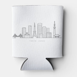 Enfriador De Latas Ilustración minimalista del horizonte de Tokio