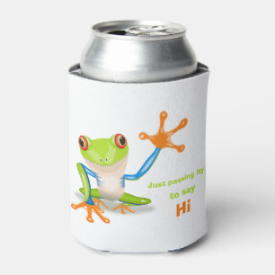 Enfriador De Latas Ilustracion observado rojo de la rana arbórea que