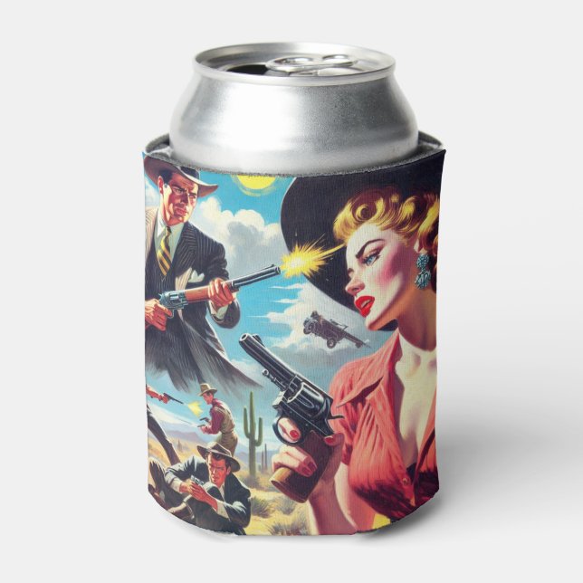 Enfriador De Latas Ilustracion occidental de pulpa de época (Lata Anverso)