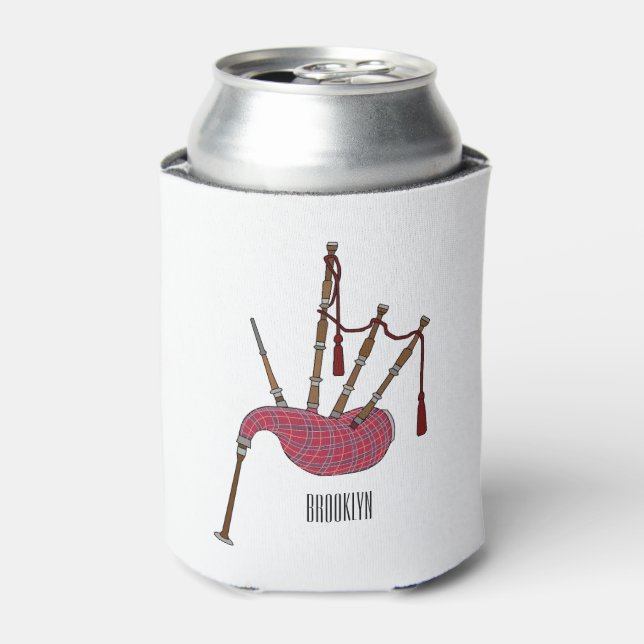 Enfriador De Latas Ilustracion personalizado Bagpipes (Lata Anverso)