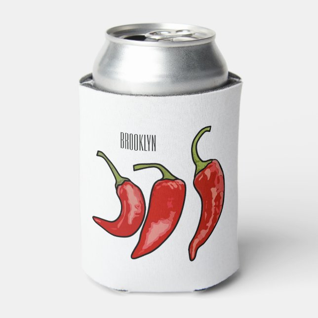 Enfriador De Latas Ilustracion personalizado Chili (Lata Anverso)