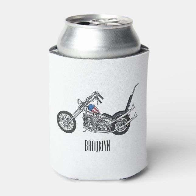 Enfriador De Latas Ilustracion personalizado Chopper Motorcycle 1950 (Lata Anverso)