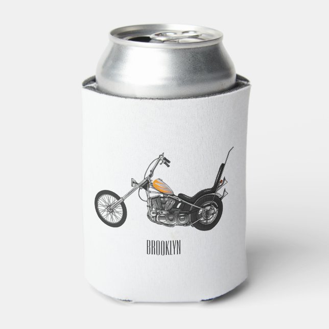 Enfriador De Latas Ilustracion personalizado Chopper Motorcycle 1950 (Lata Anverso)