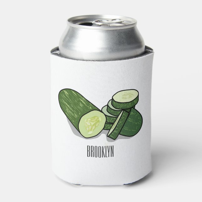 Enfriador De Latas Ilustracion personalizado Cucumber (Lata Anverso)