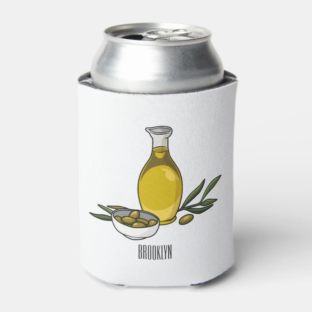 Enfriador De Latas Ilustracion personalizado de aceite de oliva (Lata Anverso)