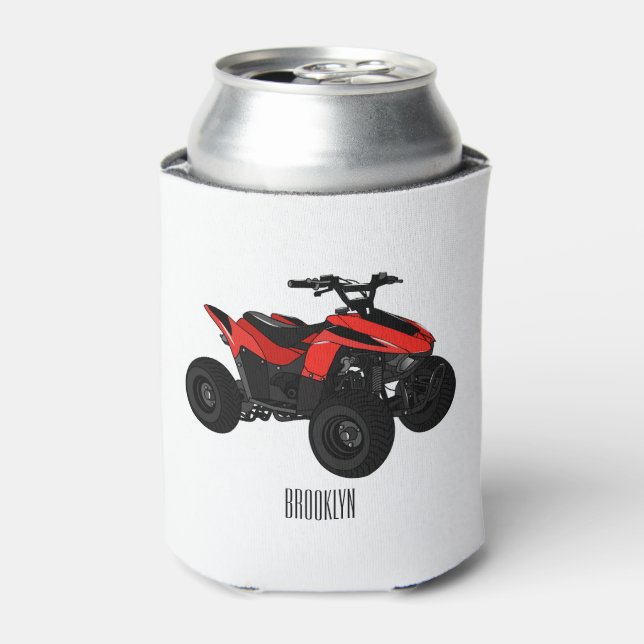 Enfriador De Latas Ilustracion personalizado de atv de cuatro bicicle (Lata Anverso)