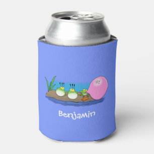 Enfriador De Latas Ilustracion personalizado de bblegum de ranas grac