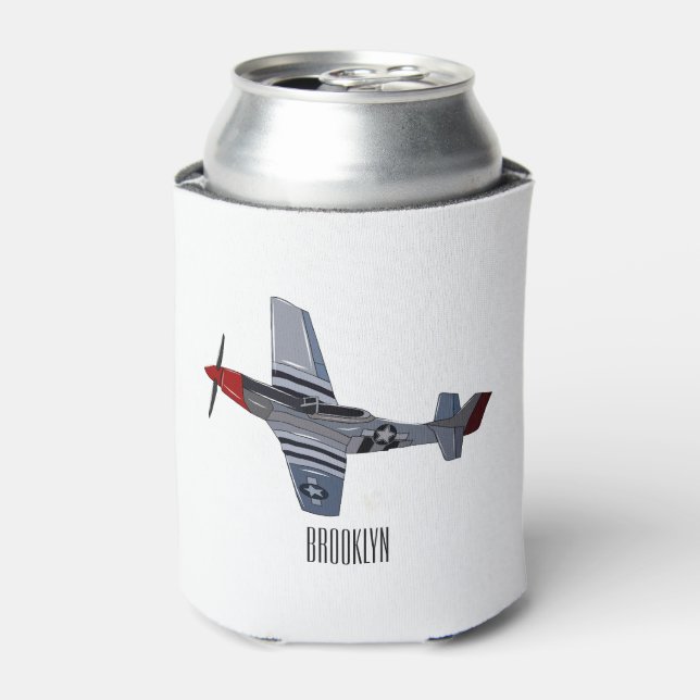 Enfriador De Latas Ilustracion personalizado de bombarderos (Lata Anverso)