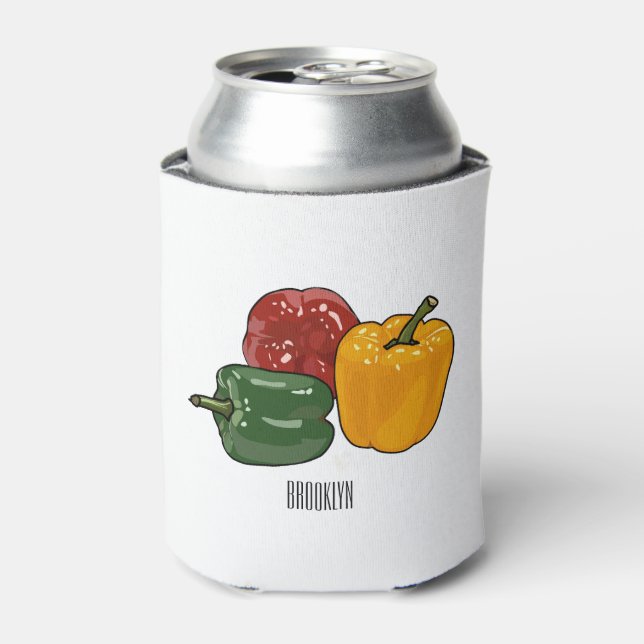 Enfriador De Latas Ilustracion personalizado de Capsicum (Lata Anverso)