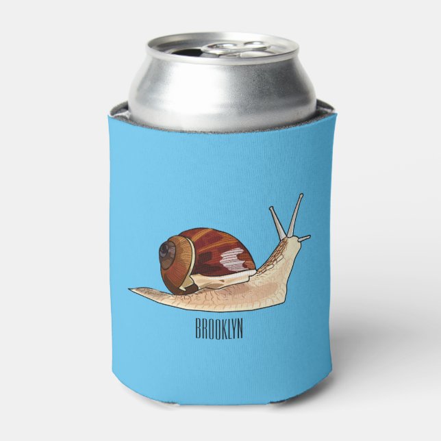 Enfriador De Latas Ilustracion personalizado de caracoles (Lata Anverso)