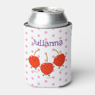 Enfriador De Latas Ilustracion personalizado de cerezas alegres