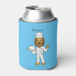 Enfriador De Latas Ilustracion personalizado de chef de un bonito leó