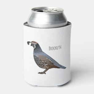 Enfriador De Latas Ilustracion personalizado de codorniz de Californi