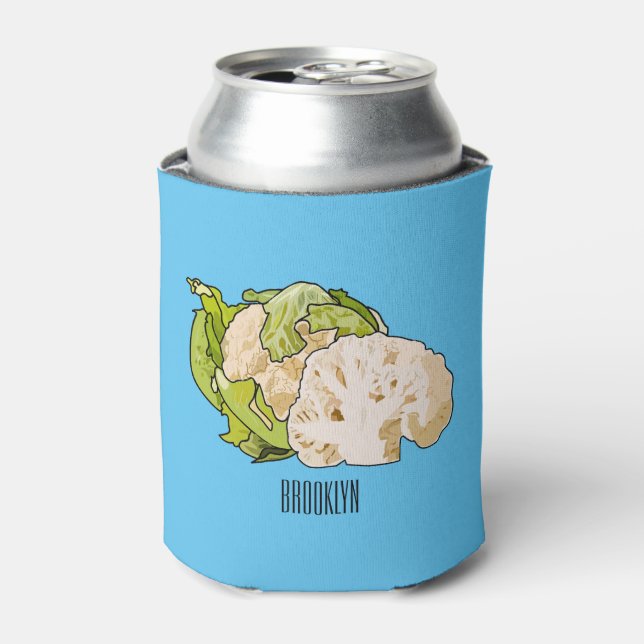 Enfriador De Latas Ilustracion personalizado de coliflor (Lata Anverso)