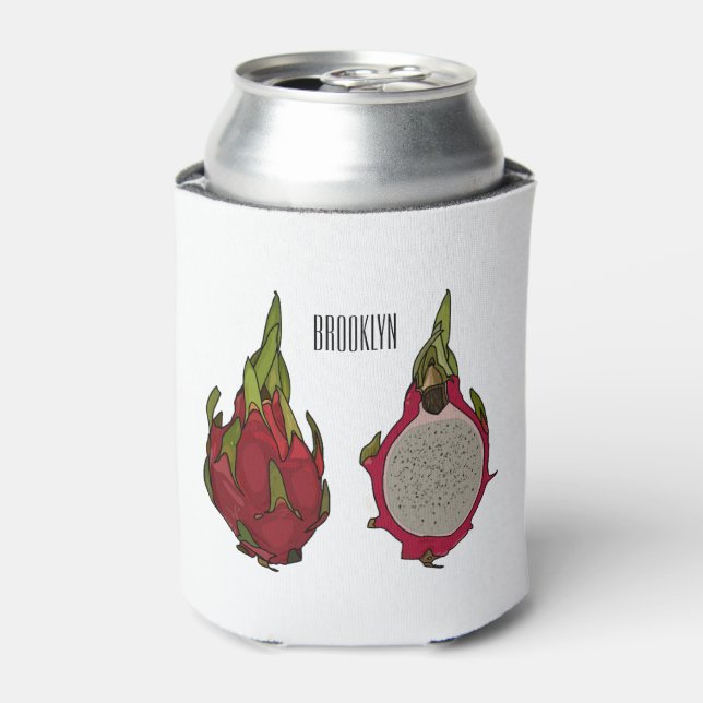 Enfriador De Latas Ilustracion personalizado de fruta dragón (Lata Anverso)