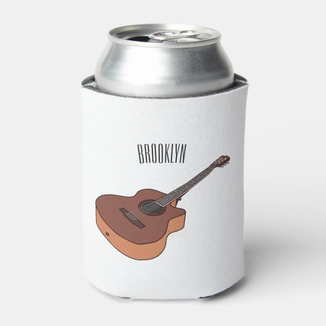 Enfriador De Latas Ilustracion personalizado de guitarra acústica (Lata Anverso)