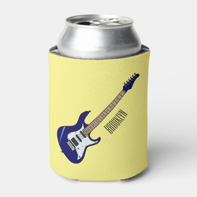 Enfriador De Latas Ilustracion personalizado de guitarra eléctrica (Lata Anverso)