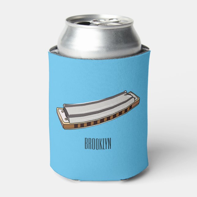 Enfriador De Latas Ilustracion personalizado de Harmonica (Lata Anverso)