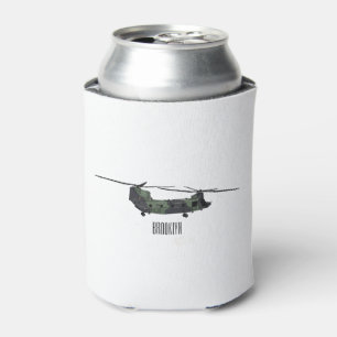 Enfriador De Latas Ilustracion personalizado de helicóptero del ejérc