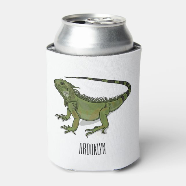 Enfriador De Latas Ilustracion personalizado de Iguana (Lata Anverso)